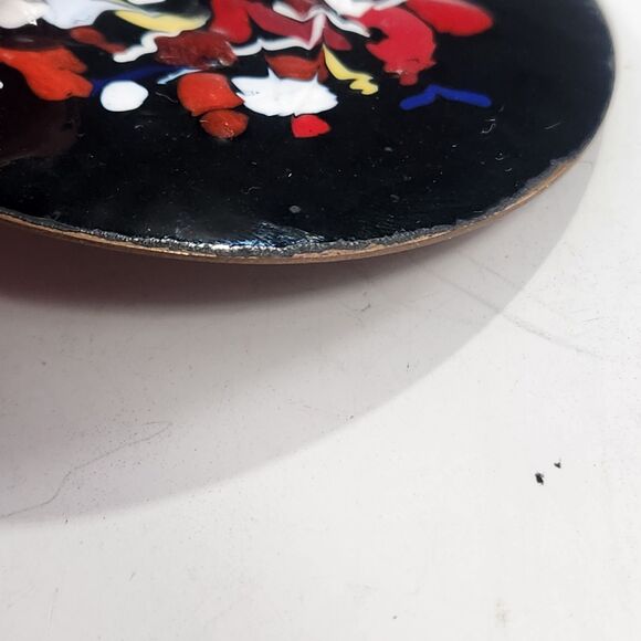 Large VTG Copper Enamel Brooch Pin Modernist Abstract Style Artist Made MCM - Picture 8 of 8